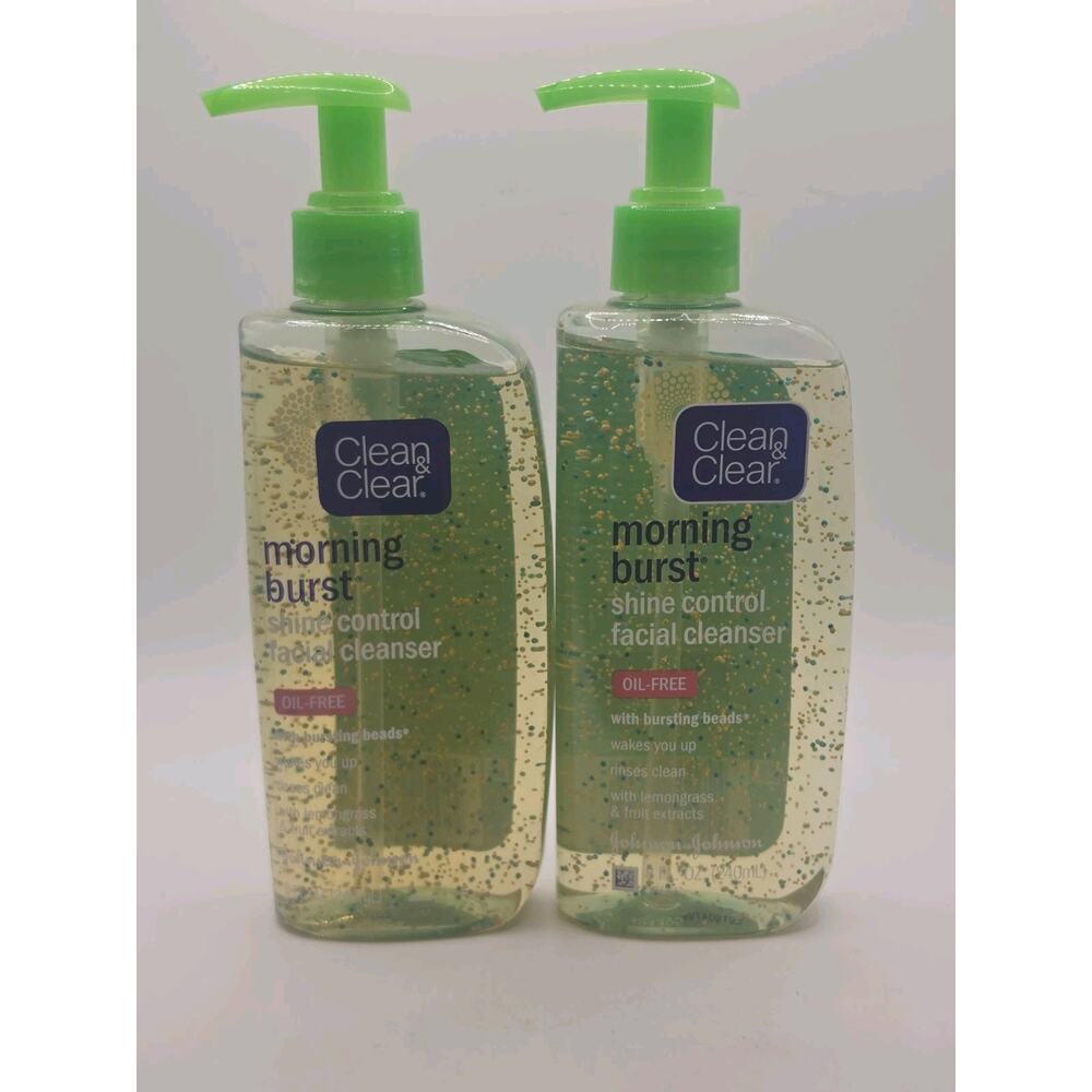 2 Bottles Clean & Clear Morning Burst Shine Control Facial Cleanser 8 Oz